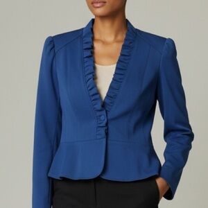 GORGEOUS BLUE 💙 INC International Concepts Ruffle Blazer